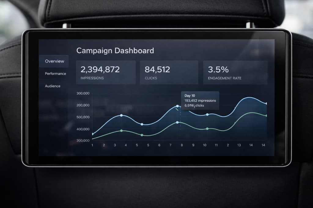 Digital annonse på taxinettbrett