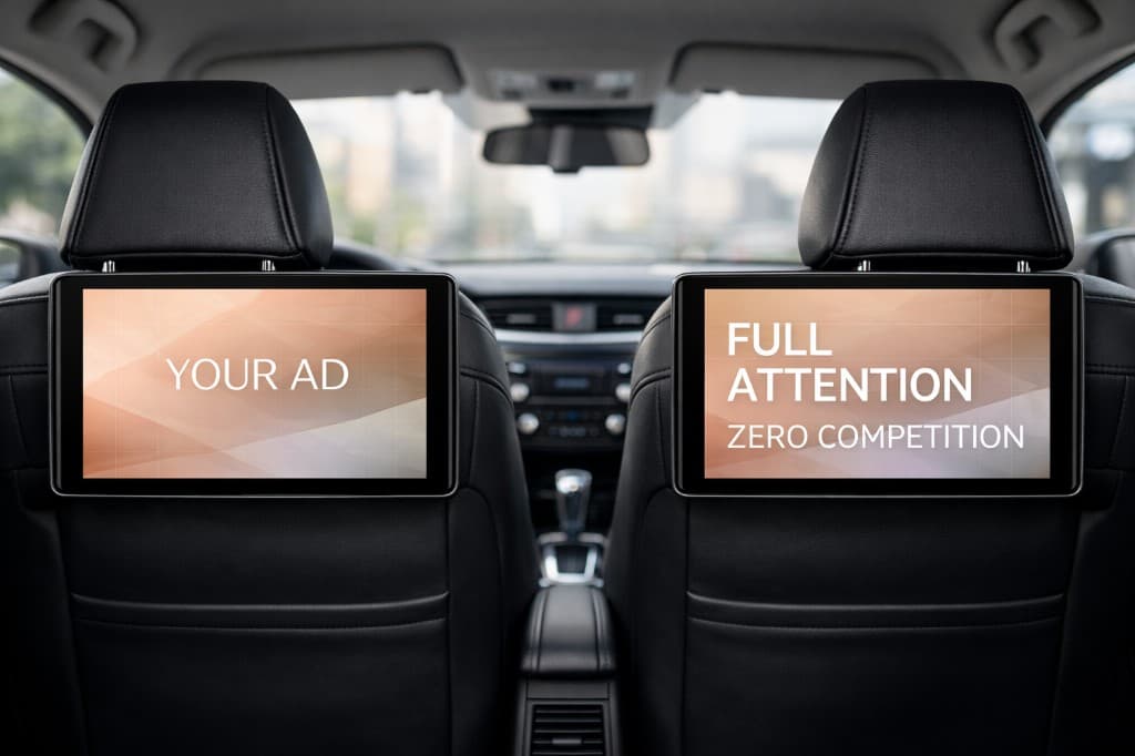 To seterygg-nettbrett med kampanjebudskap